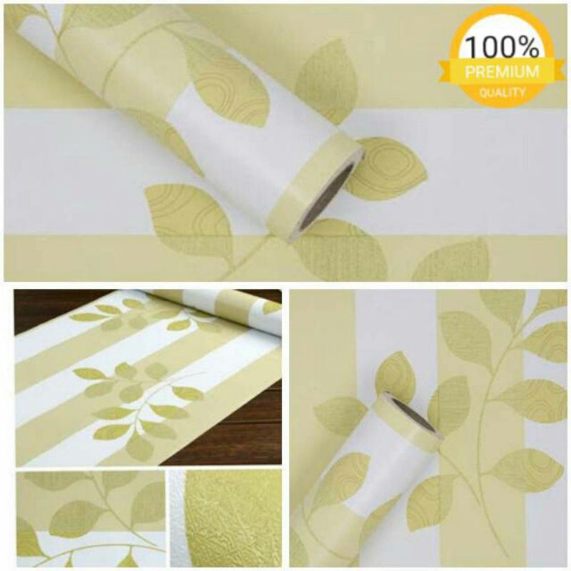 Wallpaper Dinding Daun Hijau Ukuran 10 meter x 45 cm
