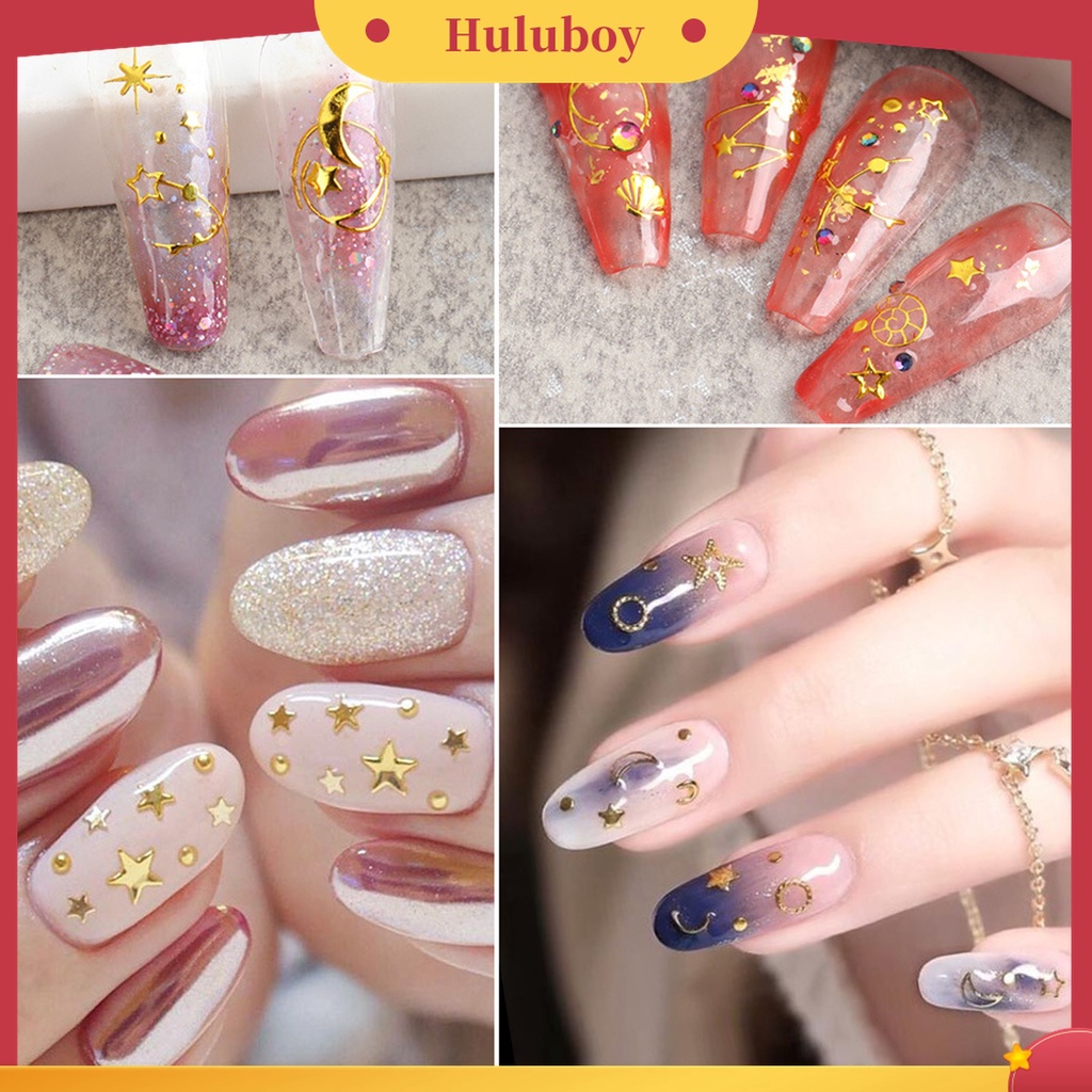 Huluboy Huluboy♡ 3pcs / Set Stiker Kuku Motif Geometri Ultra Tipis Anti Pudar Untuk Dekorasi Manicure / Nail Art