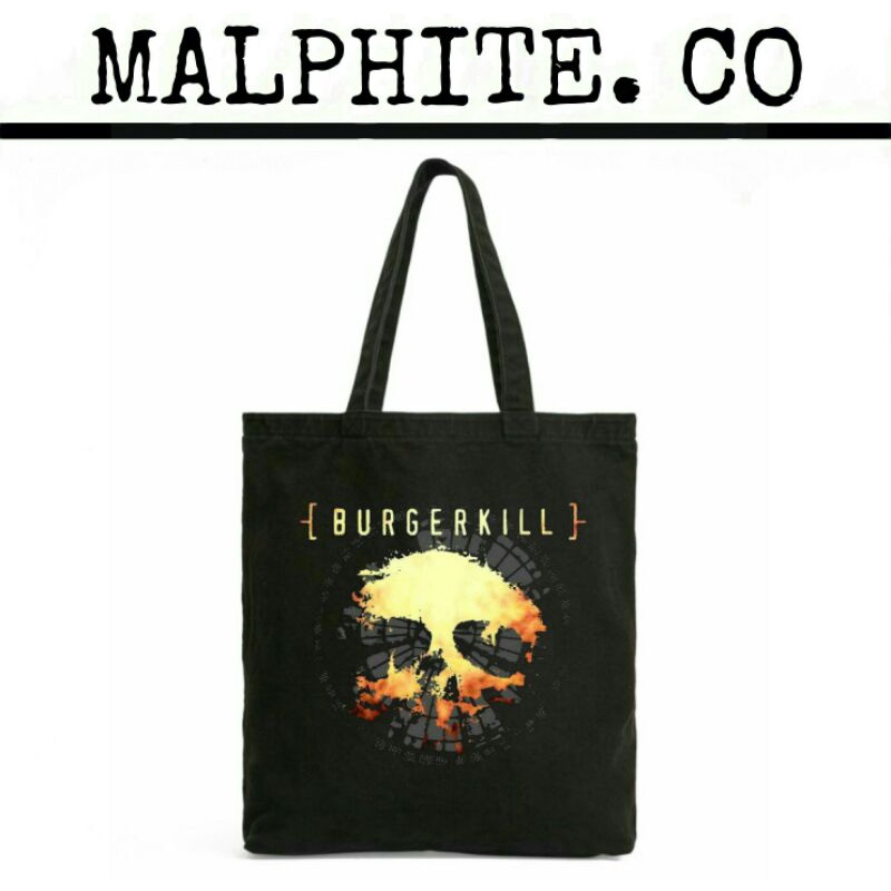 Totebag Burgerkill Tote Bag Motif Logo Band Metal Merch Tas Jinjing Selempang Shoulder Hand Pria Wan