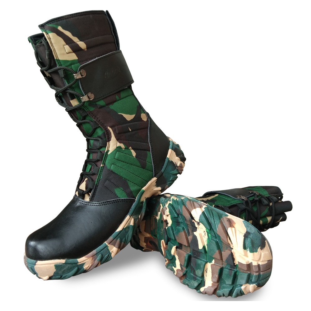 SEPATU PDL TNI POLRI TNI AD AU LORENG SEQURITY FULL KULIT ASLI ARBOO MILITERY