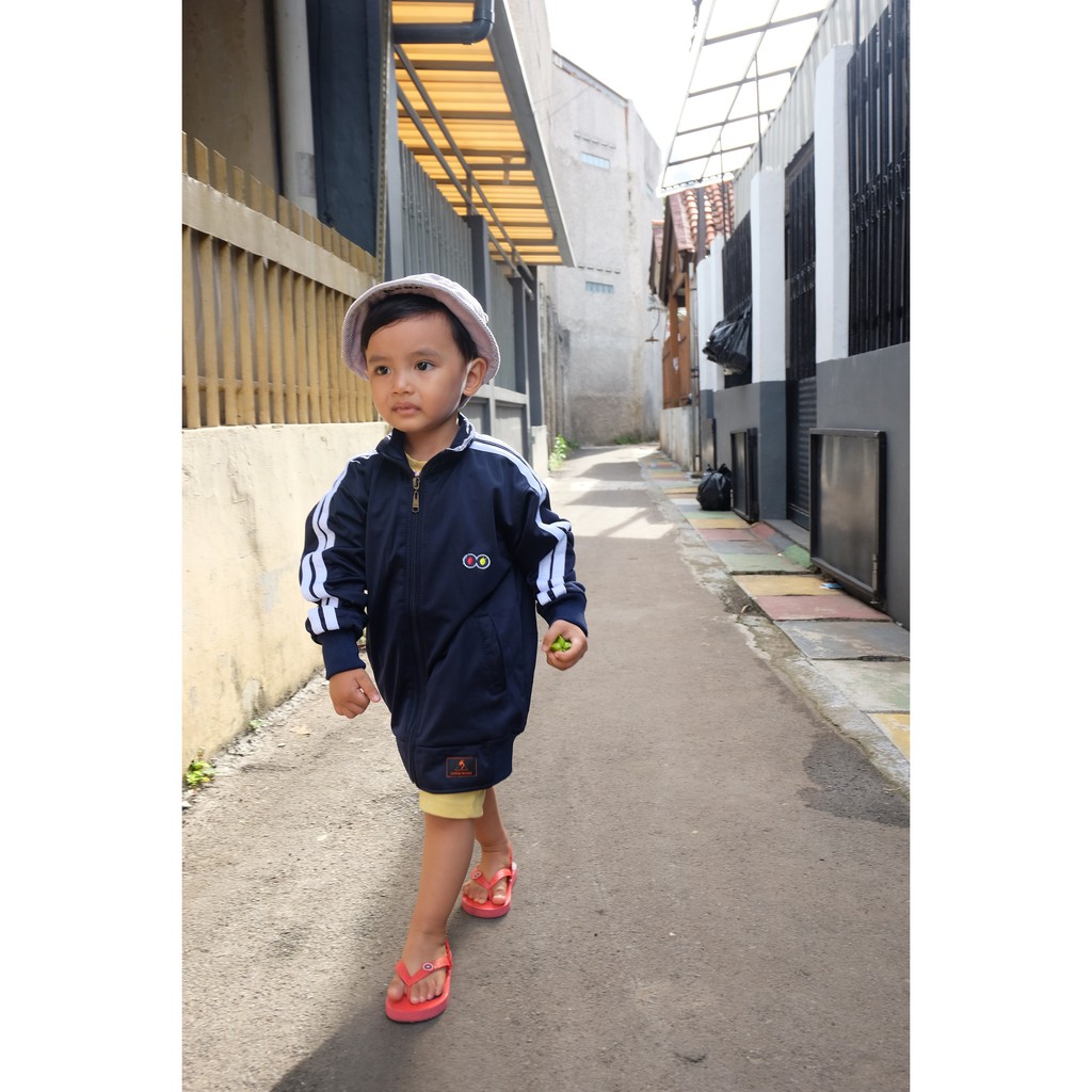 JAKET ANAK PEREMPUAN LAKI LAKI TRACKTOP GARIS CASUAL ORIGINAL REALPICT