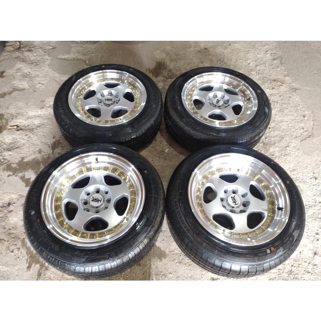 velg pelek mobil racing hsr ring 15 ban 195/60/r15 zeetex pcd 4/100/114