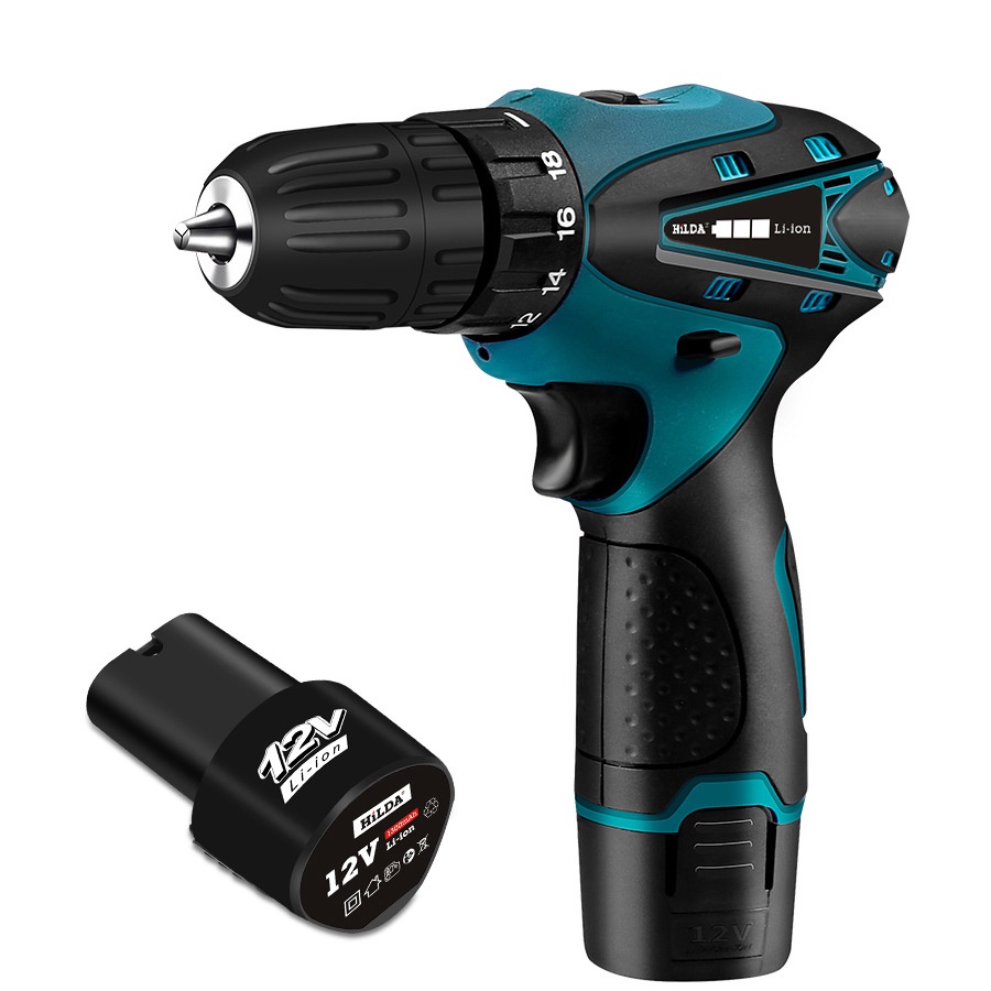 【COD+dalam stok+Pengiriman Cepat】12V Mesin Bor Baterai Cordless Drill 10MM Mesin Bor 12VCordless Drill set /  Listrik Dual Speed Cordless Drill Set Dua Kecepatan Bor Listrik Obeng Elektrik Batteries Pengisi daya  bor charg