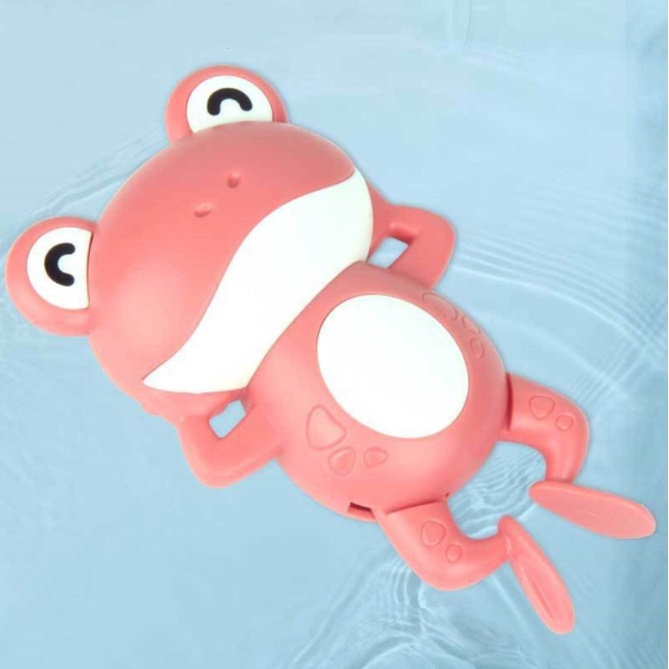 mainan katak kodok berenang bergerak dalam Air baby bath toys mainan mandi anak bayi tanpa baterai-Katak Merah