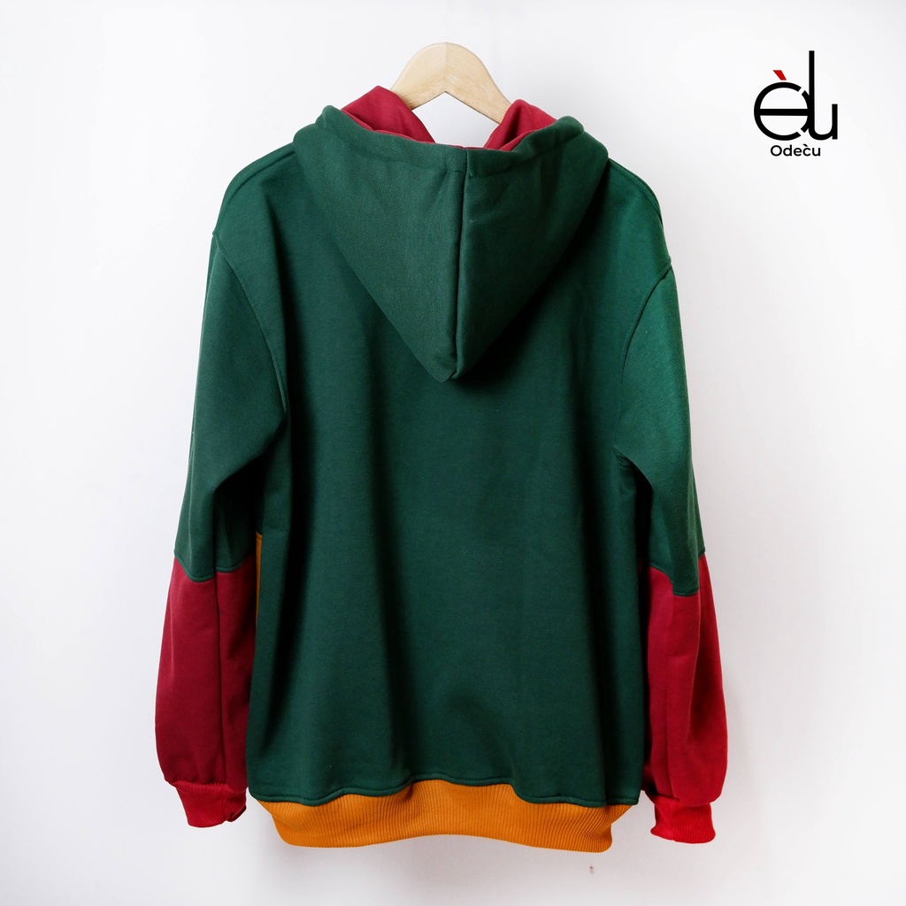 ODECU PREMIUM HOODIE MIX COLOR NMD JOTOL MAROON DARK MUSTARD SWEATER OVERSIZE WANITA PRIA