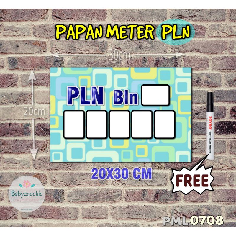 

Zoe Papan Meter Listrik PLN PAM motif Unik - Pastel 08