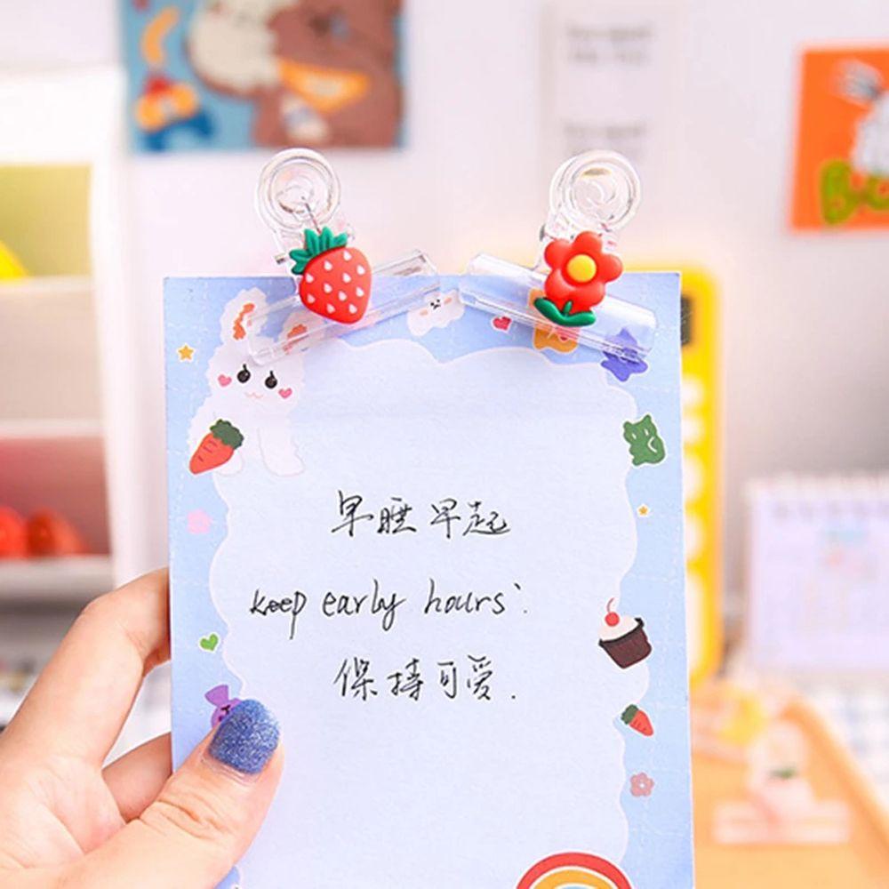 Agustinina Klip Transparan Pengikat Kreativitas Alat Tulis Sekolah Binder Clip Kartun Indeks Penjepit Makanan Ringan Sealing Clip