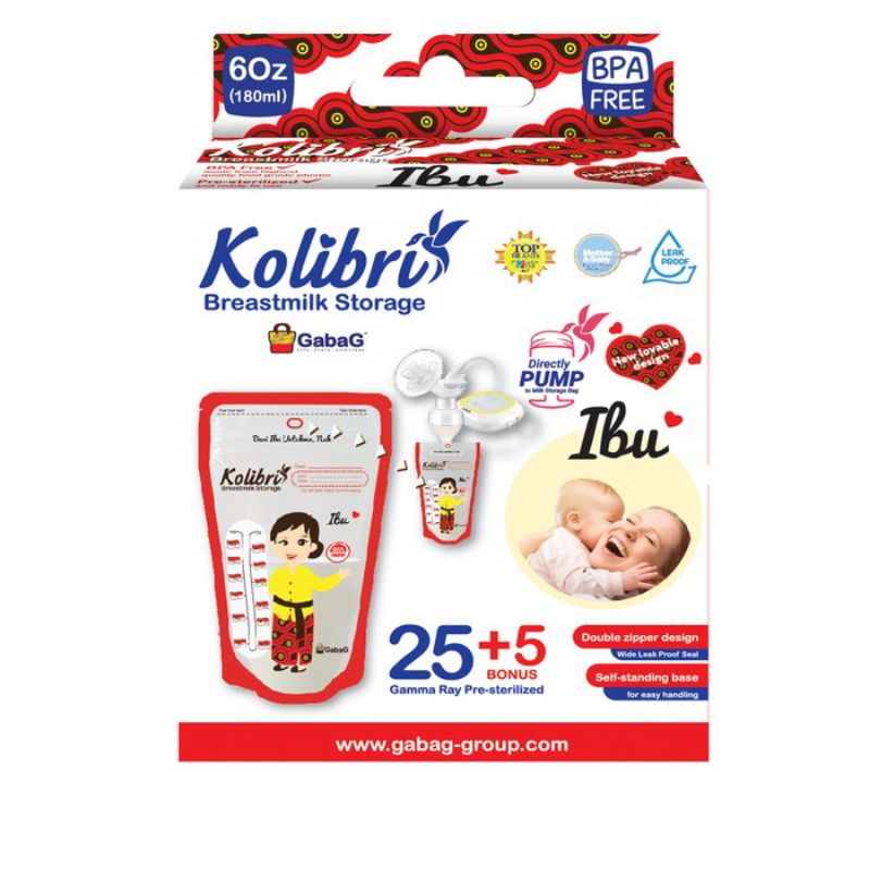 Gabag kantong asi 180 ml NEW/kolibri breastmil