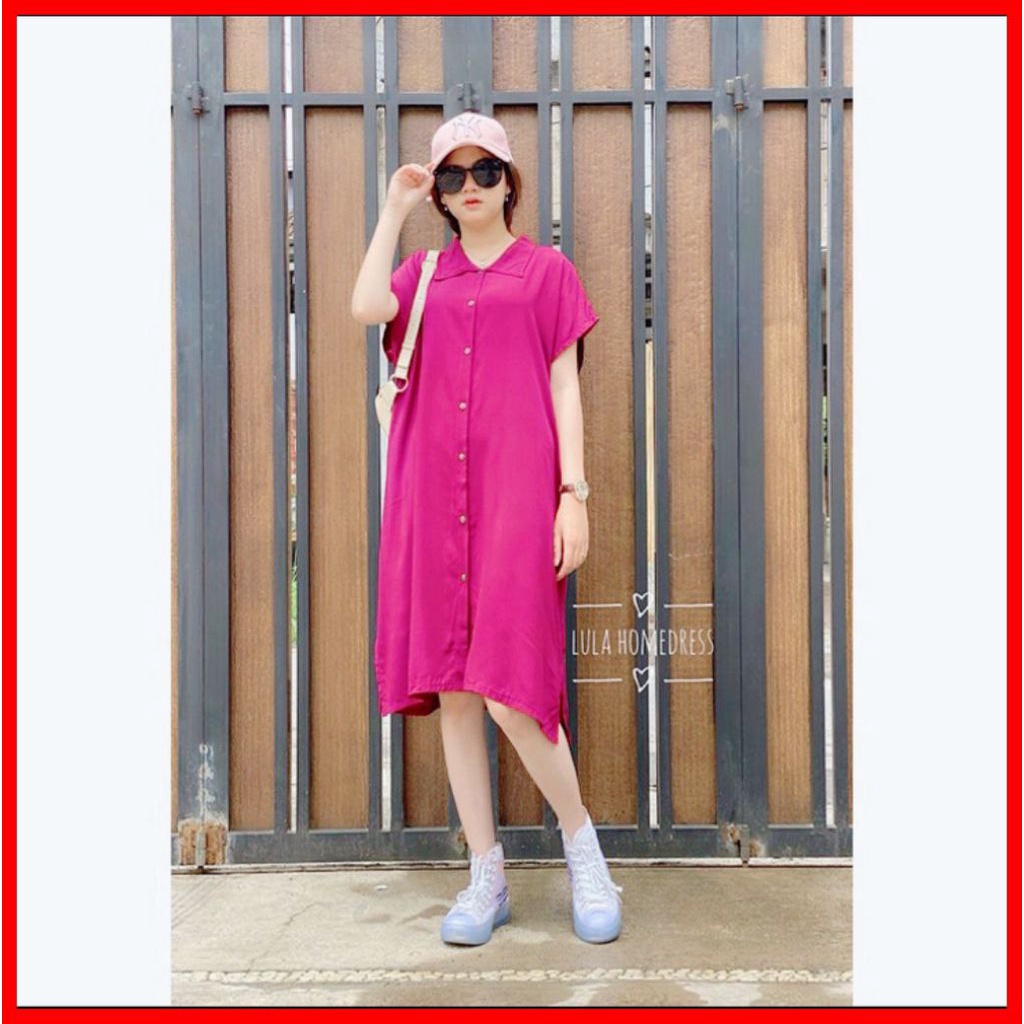 Tunik Wanita Muslim Korean Steel Jumbo Terbaru 2021 Kekinian Polos Home Dress MIDI Lula mat Rayon super halus tebal tidak nerawang  LD 120cm PB 105cm Jumbo  Muat BB 90kg