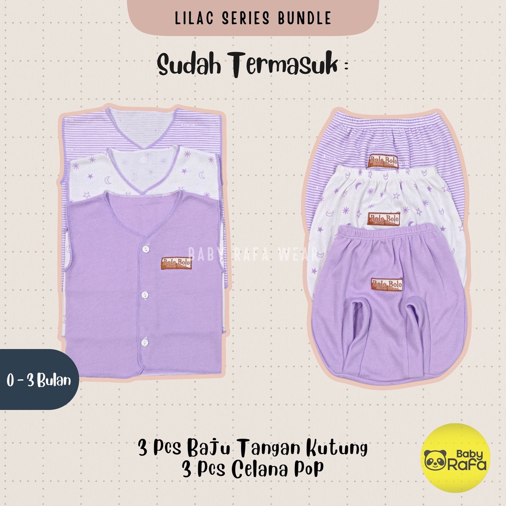 Serian Lilac - 18 PCS Paket Lahiran Setelan Baju Bayi Celana Bayi Baru Lahir Gift Set Baby merk SNI Bolo - Bolo LILAC SERIES