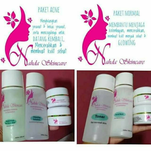 Nahda Skincare paket normal/glowing/acne