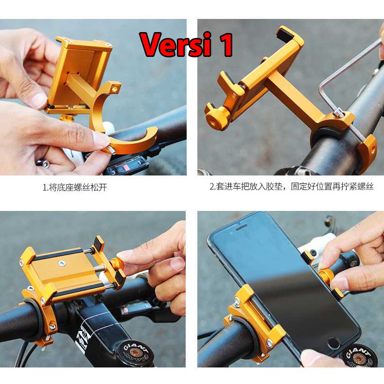 Holder Sepeda Dan Motor Smartphone  Handle Bar 4.7 - 6.2 Inch Bike Mount Zacro - YP0715043