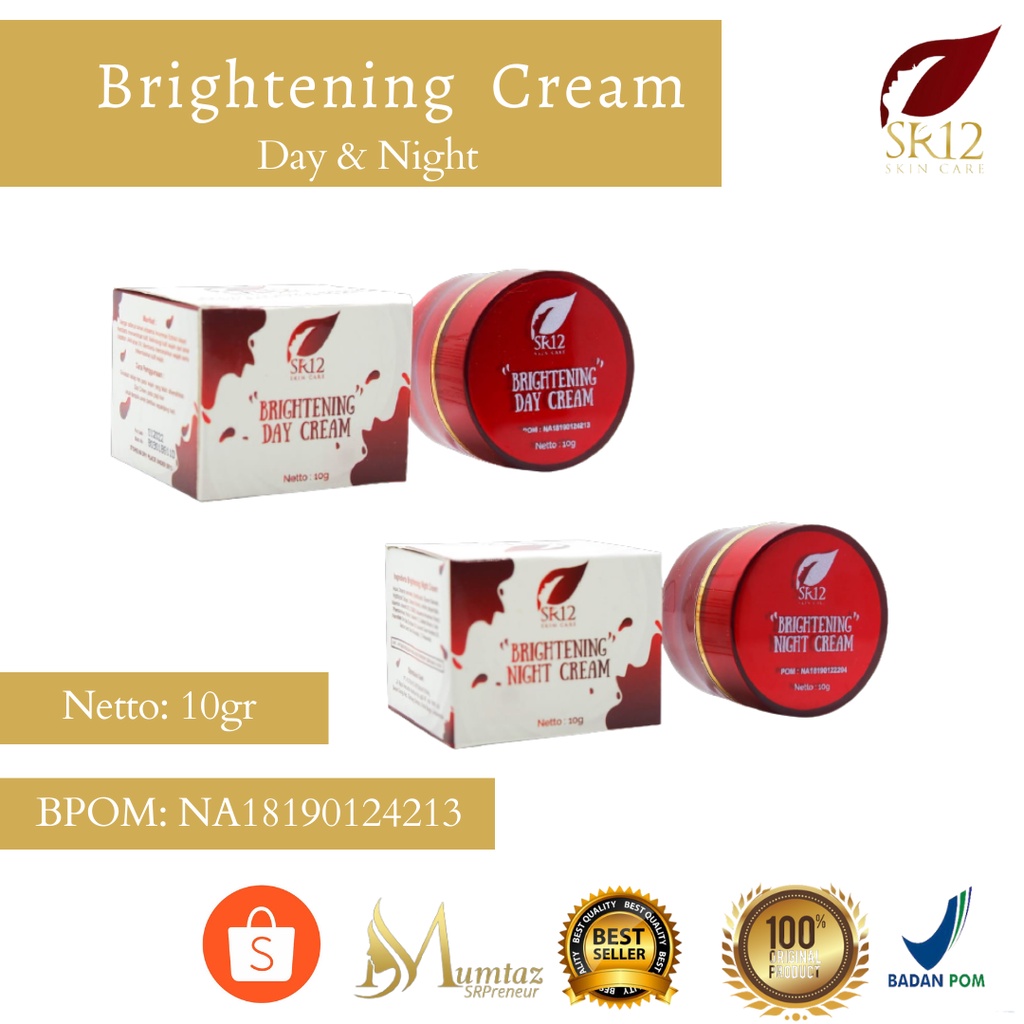 SR12 BRIGHTENING CREAM SR12 DAY & NIGHT CREAM PENCERAH BPOM AMAN  KRIM SPF SR12 BRIGHTENING DAY & NI