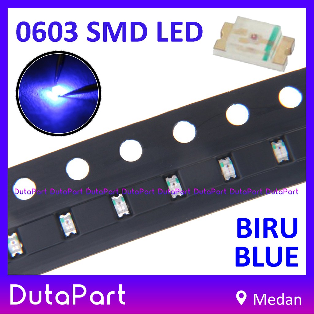 0603 SMD SMT LED BIRU BLUE Super Bright KUALITAS BAGUS