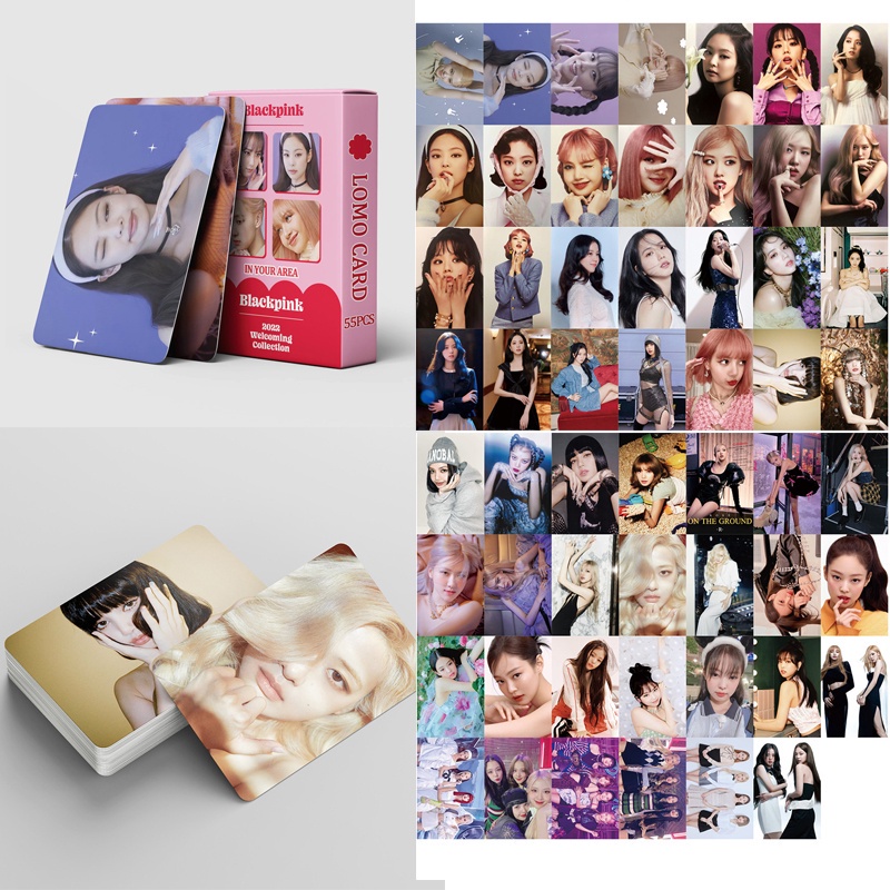 55pcs / Kotak Kartu Foto lomo BLACKPINK 2022 Untuk Musim Panas