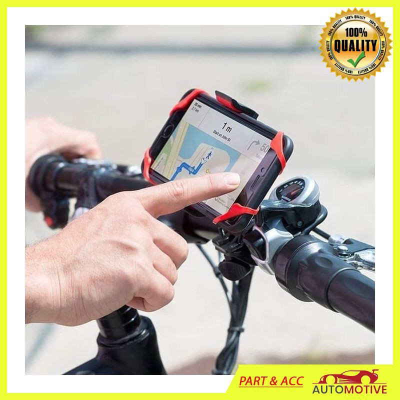 Holder HP Sepeda Motor Bracket Holder HP Stang Sepeda Anti Goyang 360