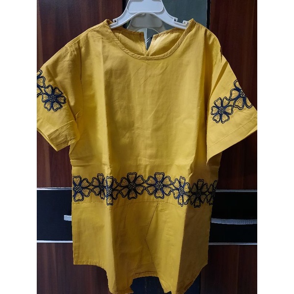 blus  katun motif bordir bunga sale