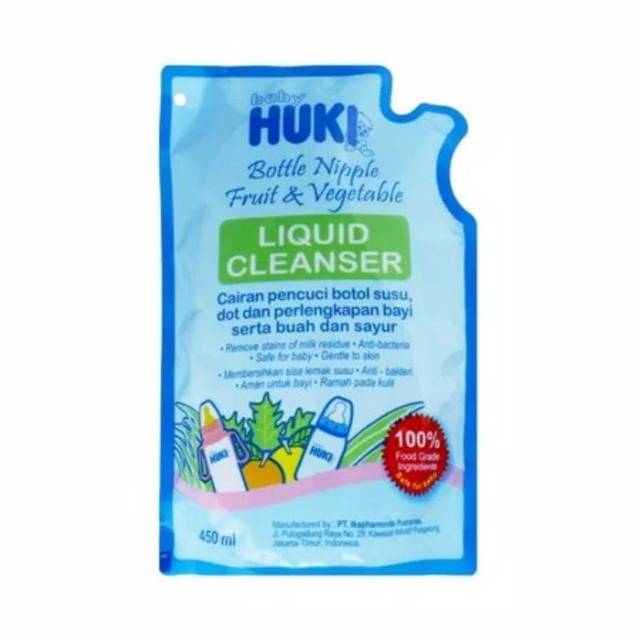 Huki Liquid Cleanser bottle nipple, fruit & vegetables 450ml
