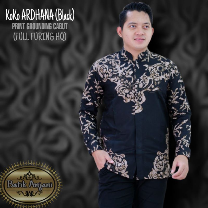 BARU...BAJU KOKO BAHAN KATUN LAPIS FURING PREMIUM Ardhana Hitam