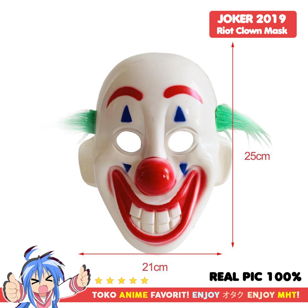 Topeng Halloween Joker Badut Riot Mask Arthur Fleck Cosplay Kostum