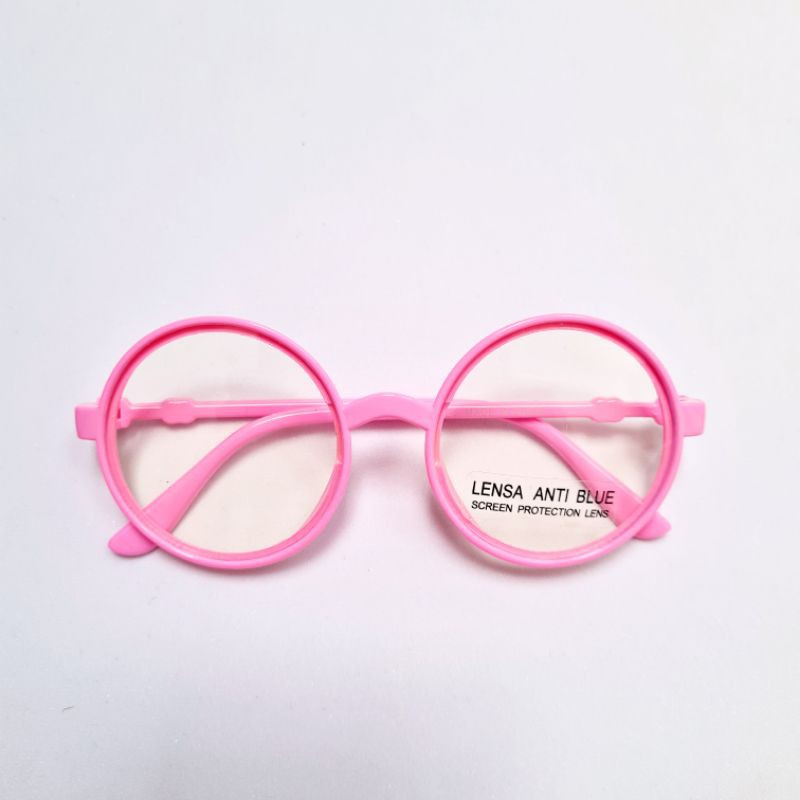 Kacamata Anak Anti Radiasi Blueray Model Bulat Boboho-Pink