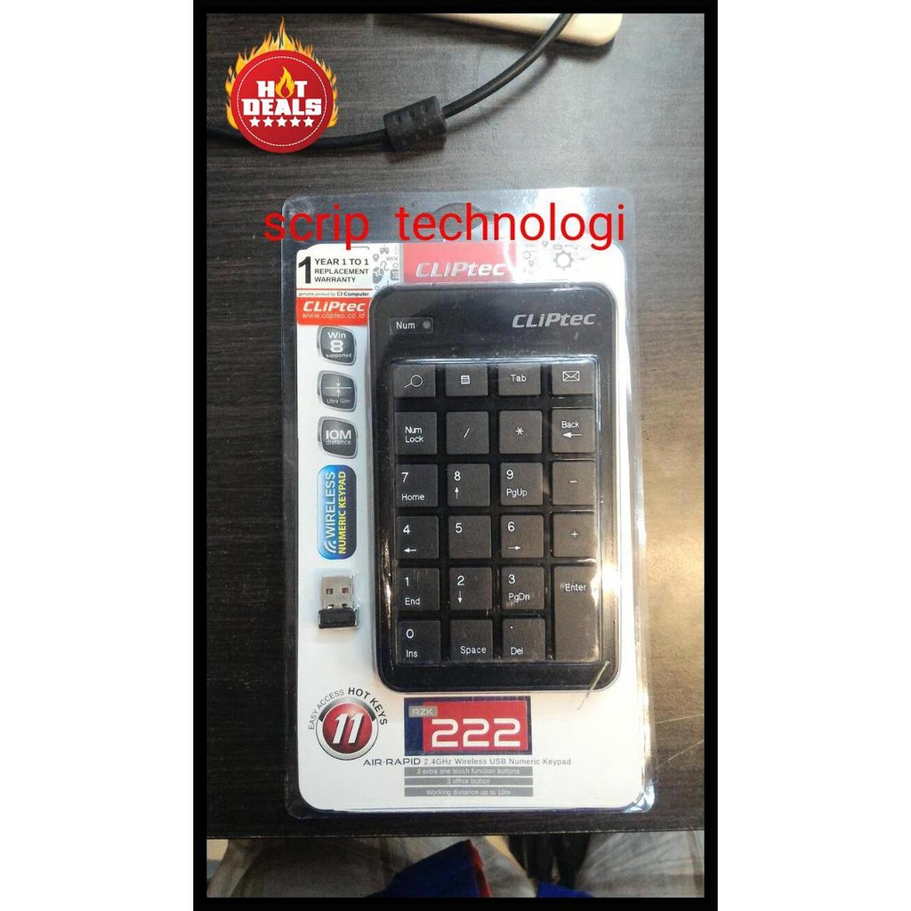 Jual Cliptec Rzk222/ Rzk-222 Keyboard Numeric Keypad Wirelesss Air ...