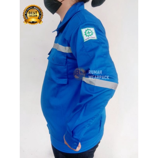 Baju Safety/ Wearpack Safety Atasan Warna Biru BCA Polos