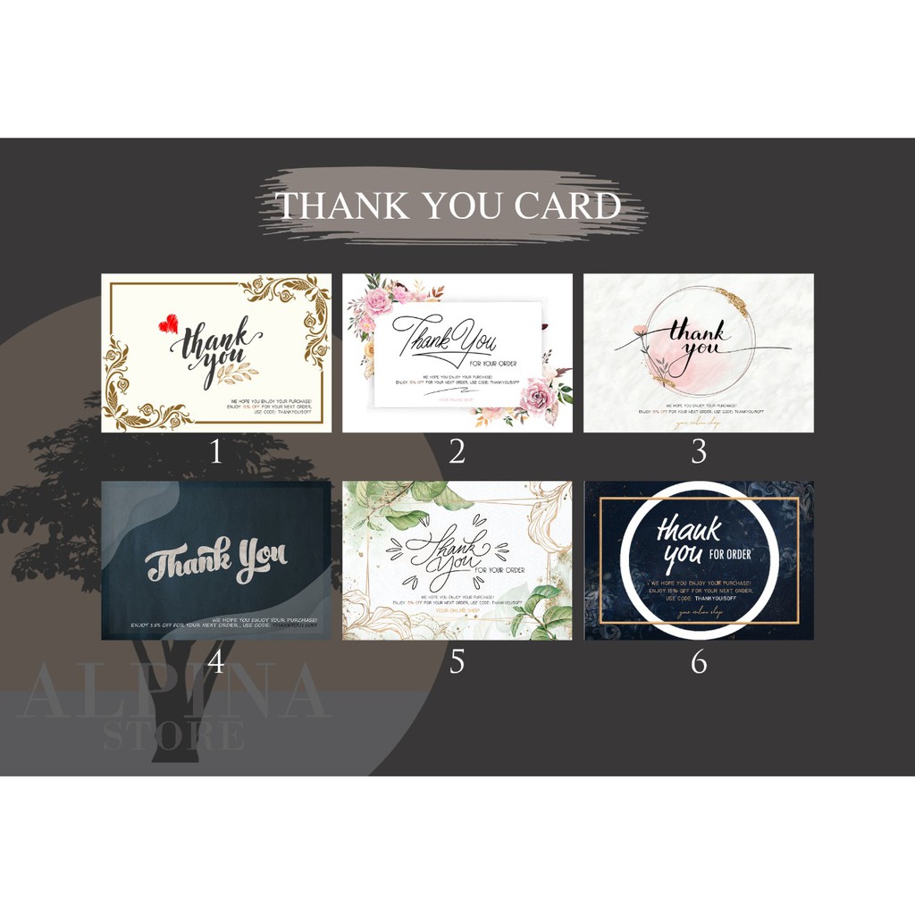 KARTU UCAPAN TERIMA KASIH UNTUK / THANK YOU CARD FOR ONLINE SHOP