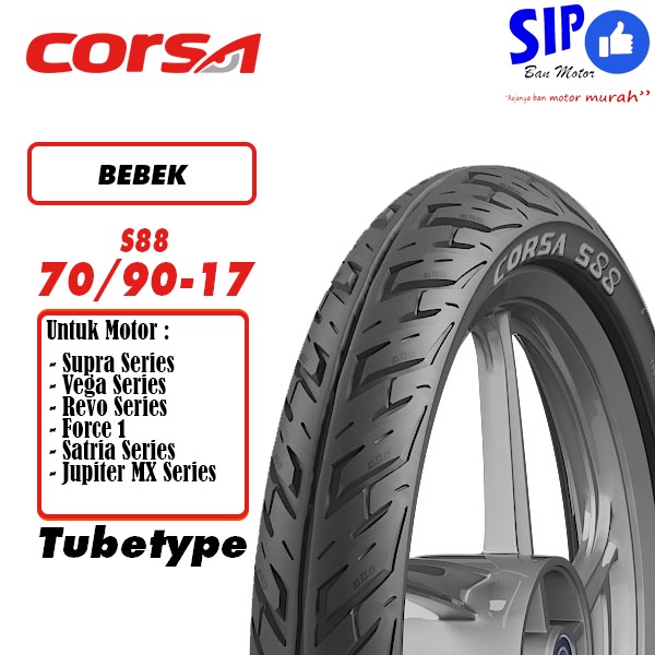 Ban motor bebek Corsa S88 70 90 17 tubetype bukan tubeless