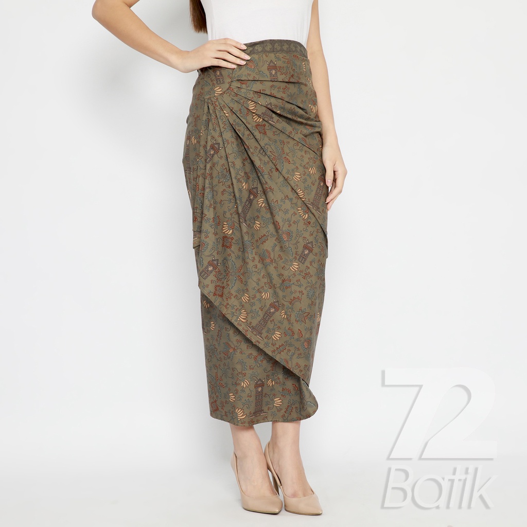 ROK BATIK SPAN Skirt Lilit Kebaya Instan Modern Wanita Motif Jam Gadang Warna Hijau Abu 721045 CAP 72 - Rok Batik Lilit Bawahan Skirt Kamen Kebaya Songket Batik Panjang Plisket Span Instan Jadi Bali Lembaran Premium Modern Untuk Wanita Kondangan