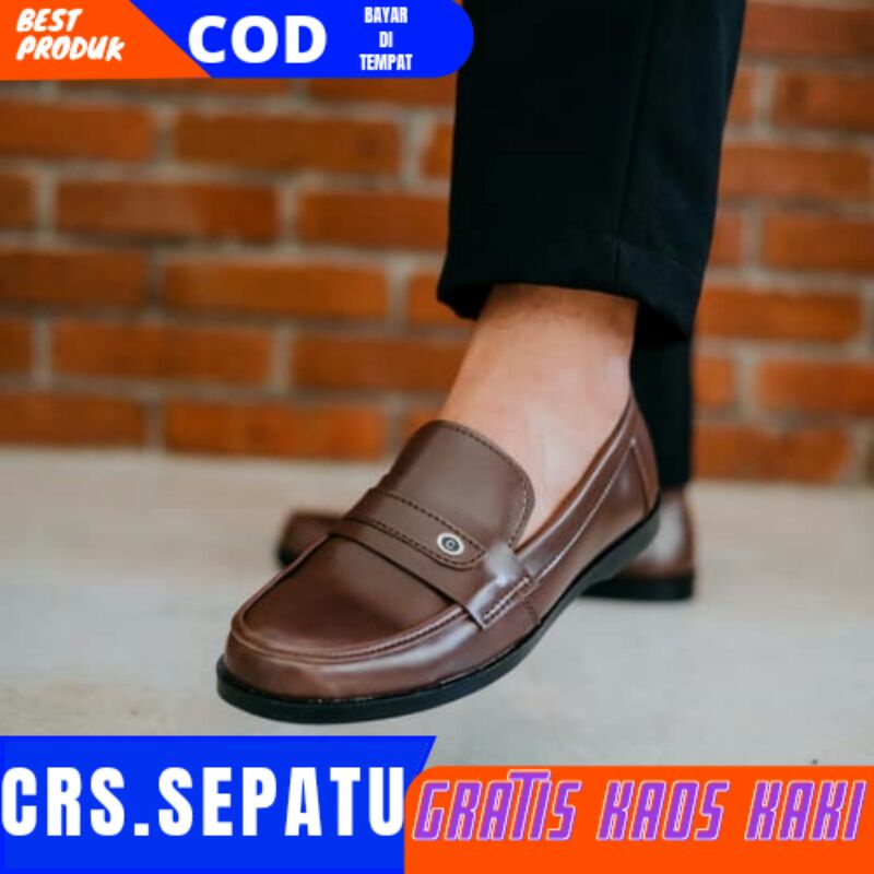 CRS x GOMZ - SepatuFormal Pantofel Pria Resmi Formal Hitam Brown Kulit Kantor Kuliah Kondangan Guru