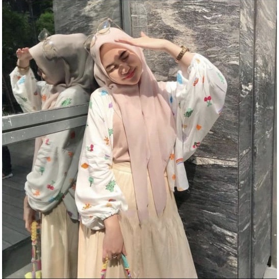 Tq88indonesia Fashion Baju Cardigan Wanita Terbaru / KIYOWO OUTER / Cardi Cewek Motif Bunga / Ootd / Outfit Kasual