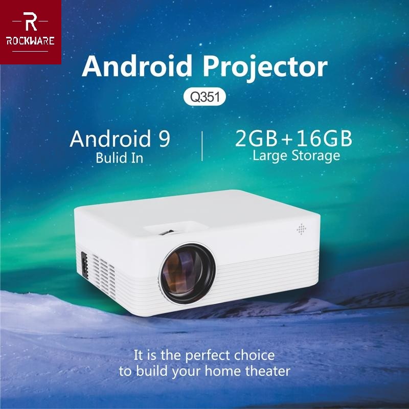 ROCKWARE RW-Q351 - Smart Android 9.0 WiFi HD Projector 4000 Lumens