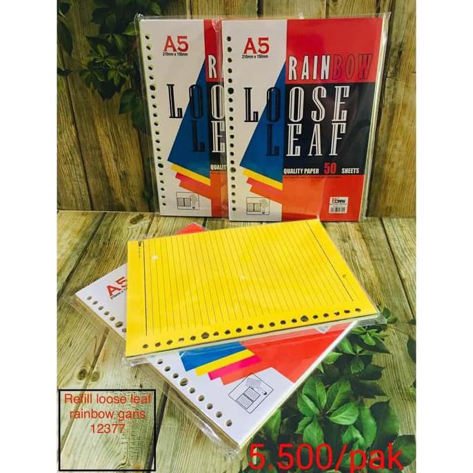 

Buruan Beli] Refill Loose Leaf A5/50 Worry Rainbow Garis