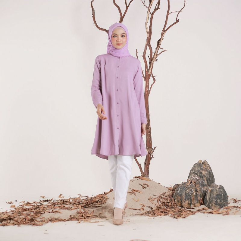 Tunik Polos Rayon/ Tunik Terbaru/ Tunik Kancing/ Tunik Busui