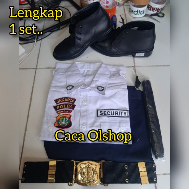 Set Baju Seragam Setelan Satpam Security PDH Lengkap Sepatu