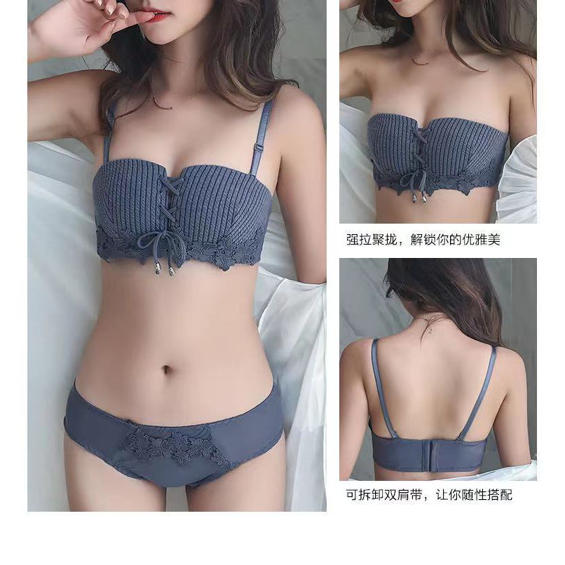 【 Bra Mall 】BM-169 Bra Kemben Push Up dengan Tali Serut Tanpa Kawat untuk Wanita bh