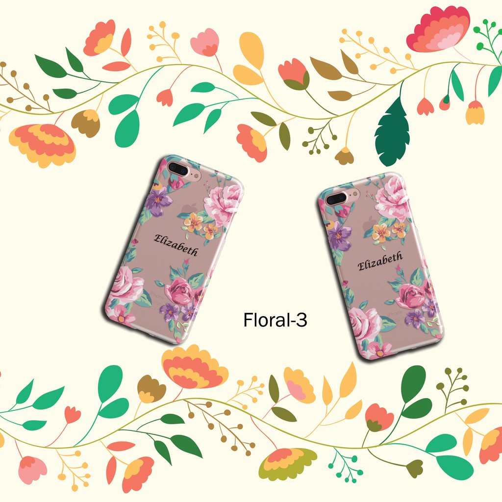 Custom FLORAL-3 jelly hard case Iphone Samsung Lenovo Oppo Xiaomi etc