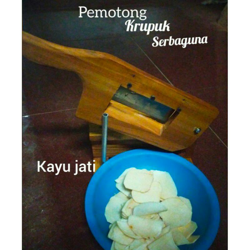 PEMOTONG KERIPIK pemotong kerupuk pengiris kayu jati