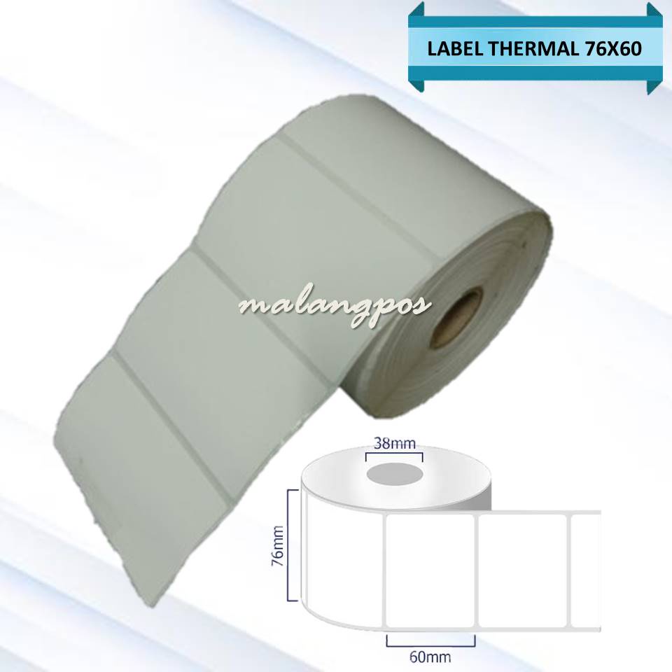 LABEL THERMAL 76X60 GAP 1 LINE KERTAS STIKER THERMAL RESI 76X60 PRINTER LABEL THERMAL XP360B