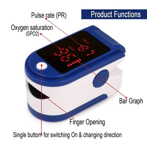 Finger Oximeter Alat Monitor detak jantung kadar oksigen digital jari oxymeter tes covid medis