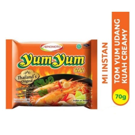 Mie  Instant  Yum Yum Rasa Tom Yam Udang Kuah Creamy 70 g (Ajinomoto)
