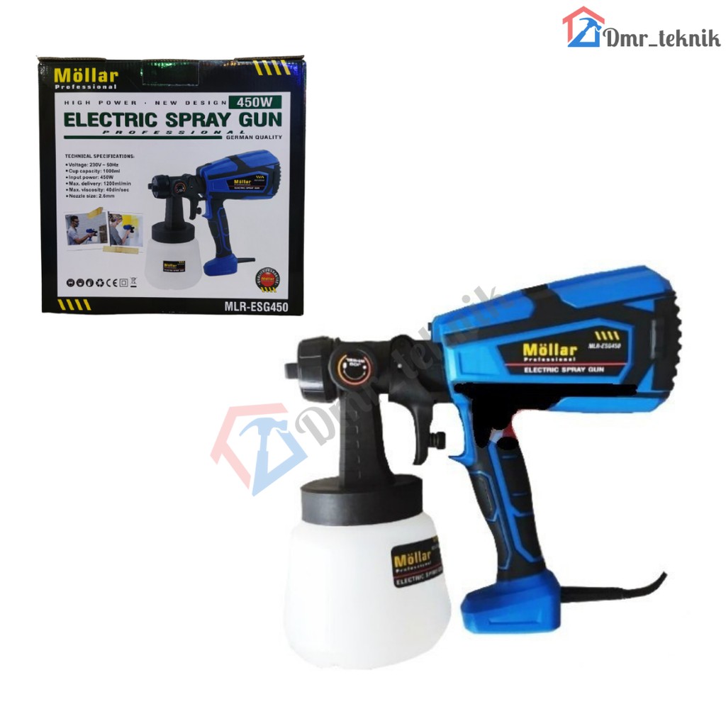 Spray Gun Elektrik MOLLAR ESG450 - Spray Gun Listrik 450 Watt Nozzle jarum kuningan 2.6mm
