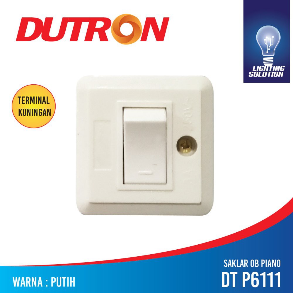 SAKLAR OB SERI PIANO DUTRON DT P6111 SWITCH ON OFF STOP KONTAK ALIRAN LISTRIK DINDING TEMBOK