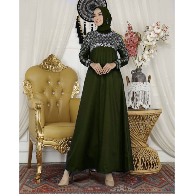 Gamis madina harika // gamis bordir // gamis pesta // terbaru best seller