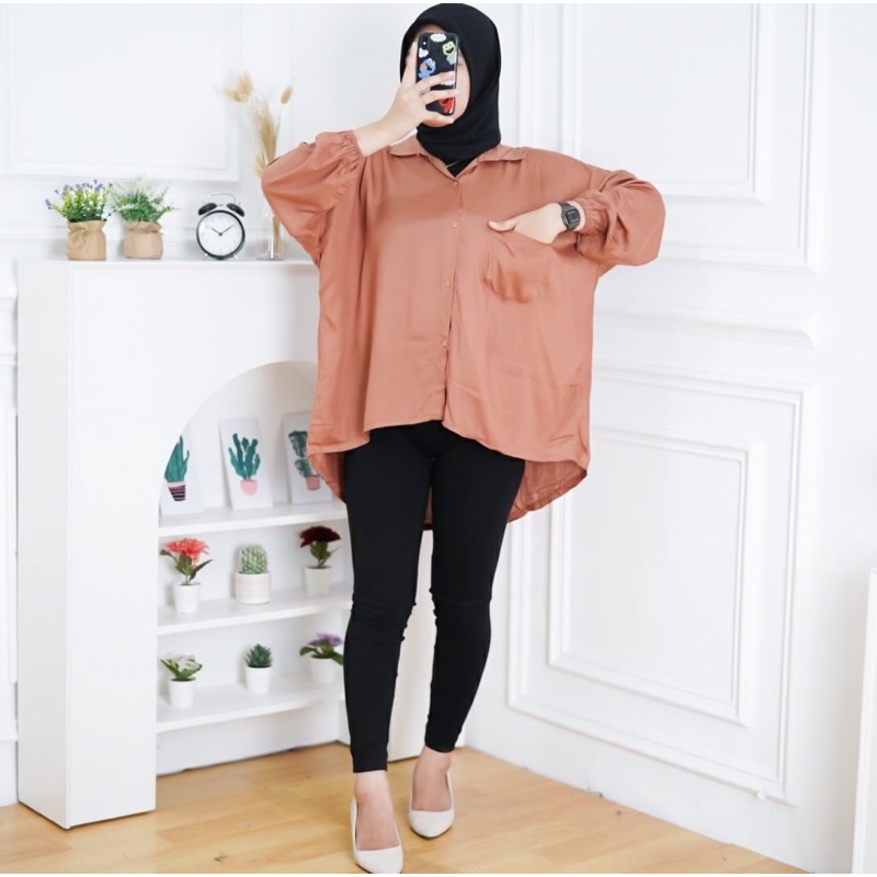 GFS HANNA SHIRT KEMEJA RAYON OVERSIZE JUMBO