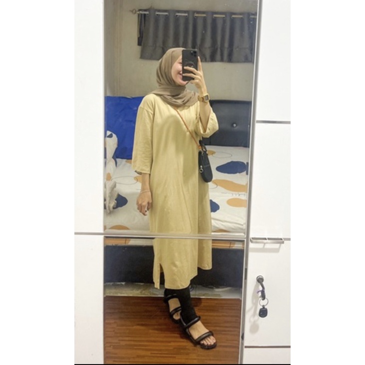 Oversized long tshirt Midi kaos long tunik polos Midi Dress long dress by DAZPROJECT