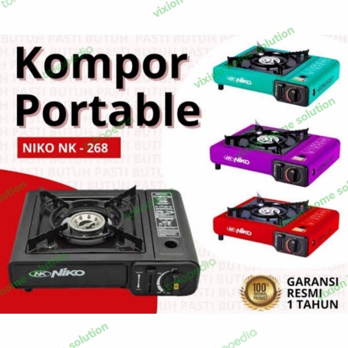 Kompor Gas Portable Niko 268 2in1 NK268C / NK-268C / 1 tungku Garansi Resmi 1 tahun