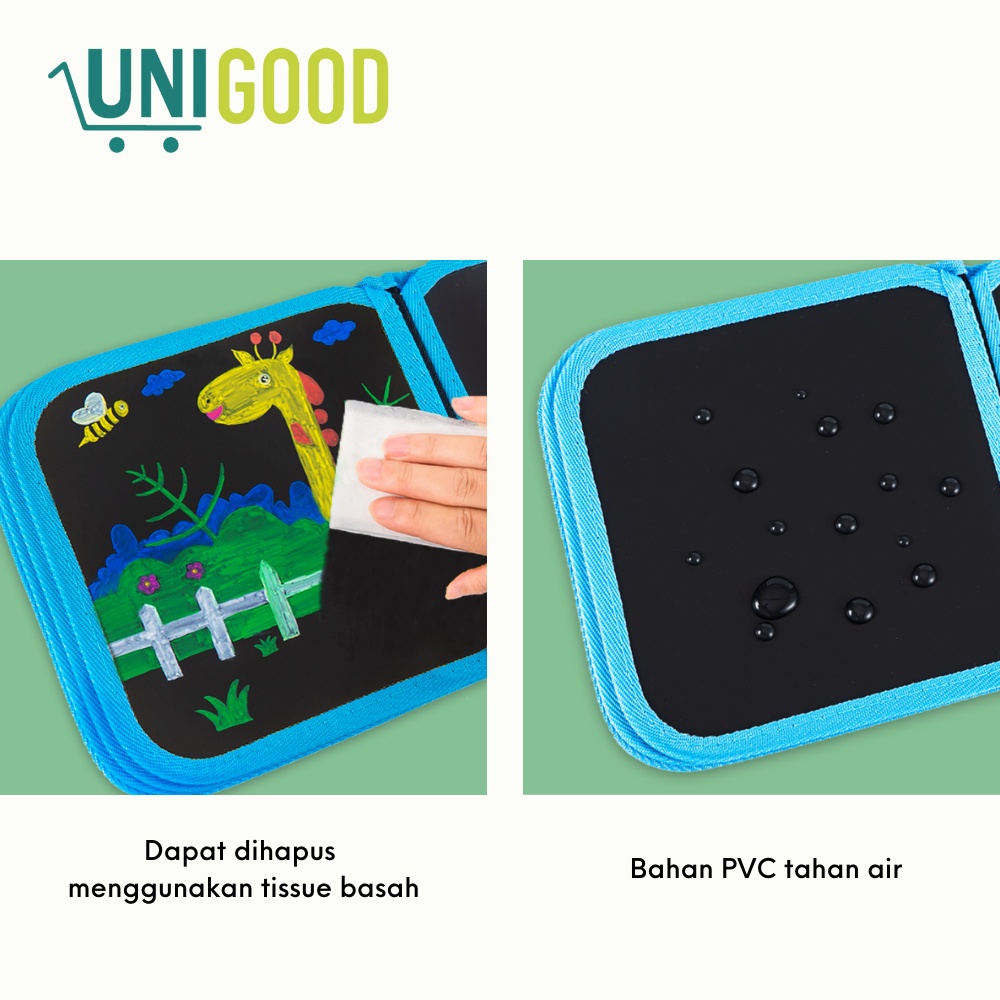 UNIGOOD - Buku Gambar Portable Magic Drawing Book Erasable Color Book Papan Tulis Anak