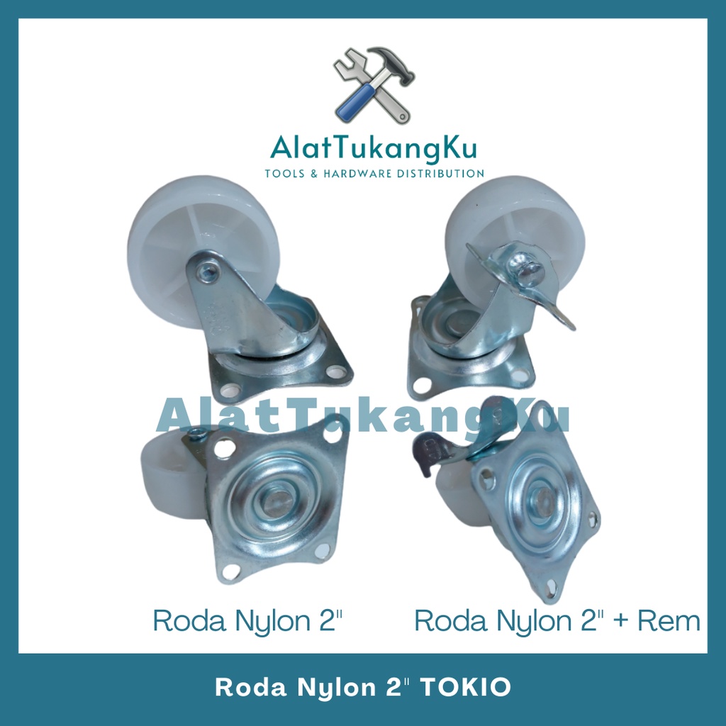 Roda Nylon Hidup 2" Tokio / Roda Nylon Hidup + Rem 2" / Roda Troli Trolley / Roda Etalase